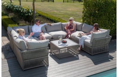 Maze - Maldives Rope Weave U Shaped Corner Sofa Set with Square Coffee Table