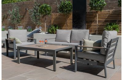 Maze - Vancouver 2 Seat Aluminium Sofa Set with Rectangular Coffee Table - Dove Grey