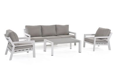 Maze New York 3 Seat Aluminium Garden Sofa Set - White