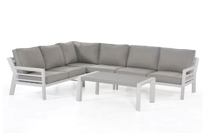 Maze New York Aluminium Garden Corner Sofa Set - White