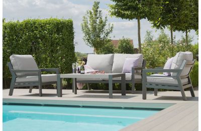 Maze New York Aluminium 2 Seat Garden Sofa Set - Dove Grey