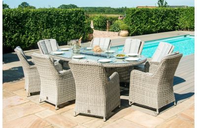 Oval rattan garden discount furniture