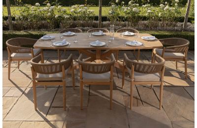 Maze - Porto Rope Weave 8 Seat Rectangular Dining Set