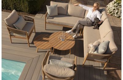 Maze - Porto Rope Weave Corner Sofa Set with 2 Coffee Tables