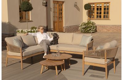 Maze Porto Rope Weave Corner Sofa Set with Lounge Chair