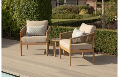Maze - Porto Rope Weave Lounge Set -  Acacia Wood Frame