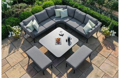Maze - Outdoor Fabric Pulse Deluxe Square Corner Dining Set With Rising Table 