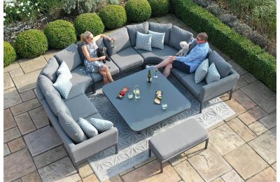 Maze - Outdoor Fabric Pulse U Shape Corner Dining Set With Rising Table