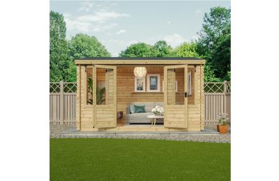 Mercia 4x3m Grizedale Tongue and Groove Apex 19mm FSC Timber Dip Treated Log Cabin
