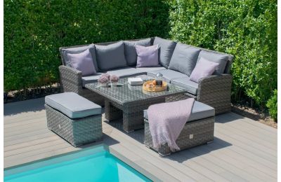Maze Rattan Victoria Square Corner Dining Set With Rising Table