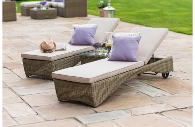 Maze Rattan  Winchester Sun Lounger set With Side Table 