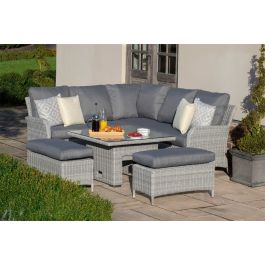 Maze Rattan Ascot Square Corner Dining Set With Rising Table