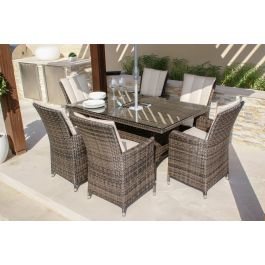 Maze rattan la 6 cheap seater grey