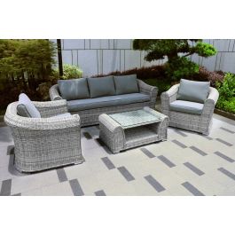 Cambridge 3 Seat Garden Sofa Set Rattan Furniture Fairy