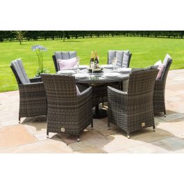 LA 6 Seat Round Dining Set With Ice Bucket Maze Rattan