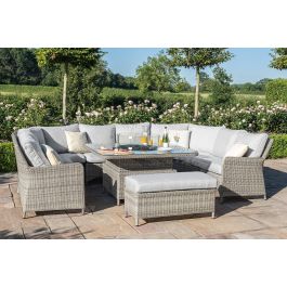 Maze rattan oxford royal corner with fire pit best sale