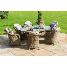Berkshire wicker dining 6 person table on sale