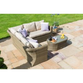 Maze Rattan Winchester Small Corner Sofa Set Rattan Furniture Fairy