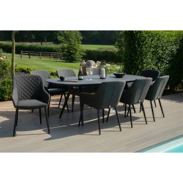 Maze Zest 8 Seater Oval Outdoor Fabric Dining Set Rattan Furniture Fairy