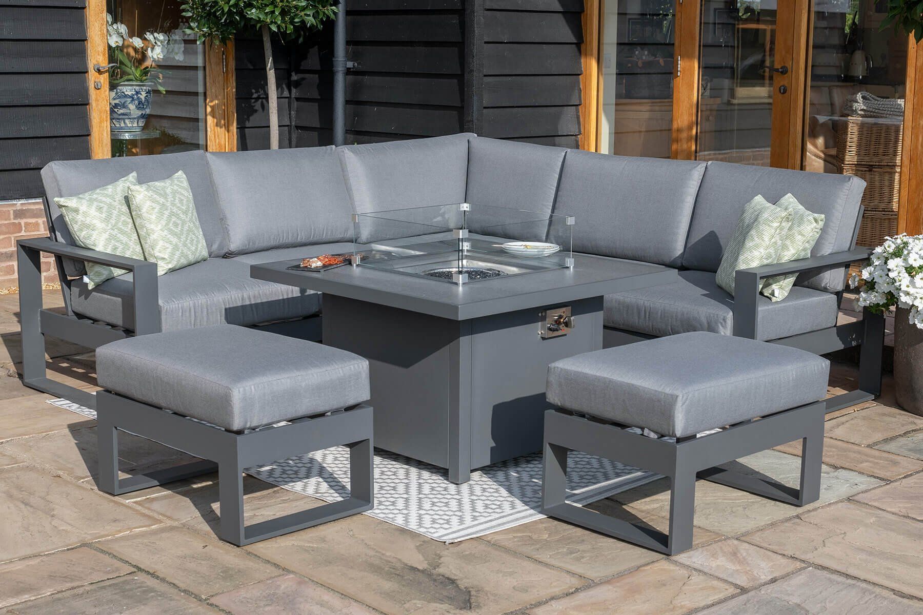 Small fire pit table set deals