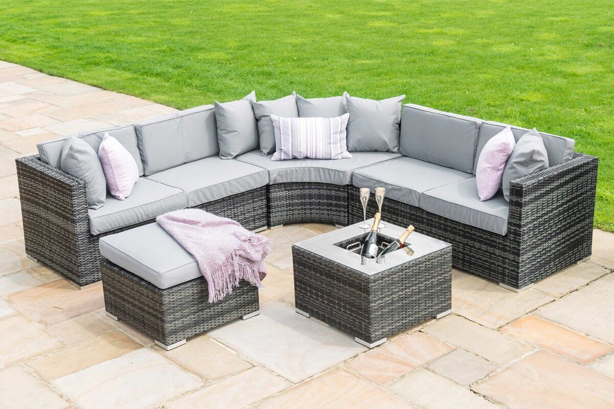 Maze Rattan Barcelona Corner Sofa Set with Ice Bucket