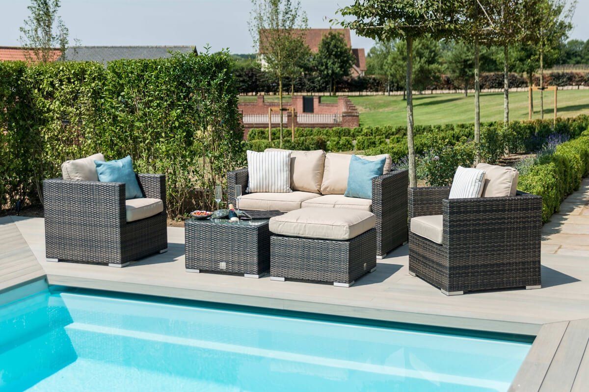 Maze Rattan Georgia 2 Seat Sofa Set With Ice Bucket Rattan Furniture