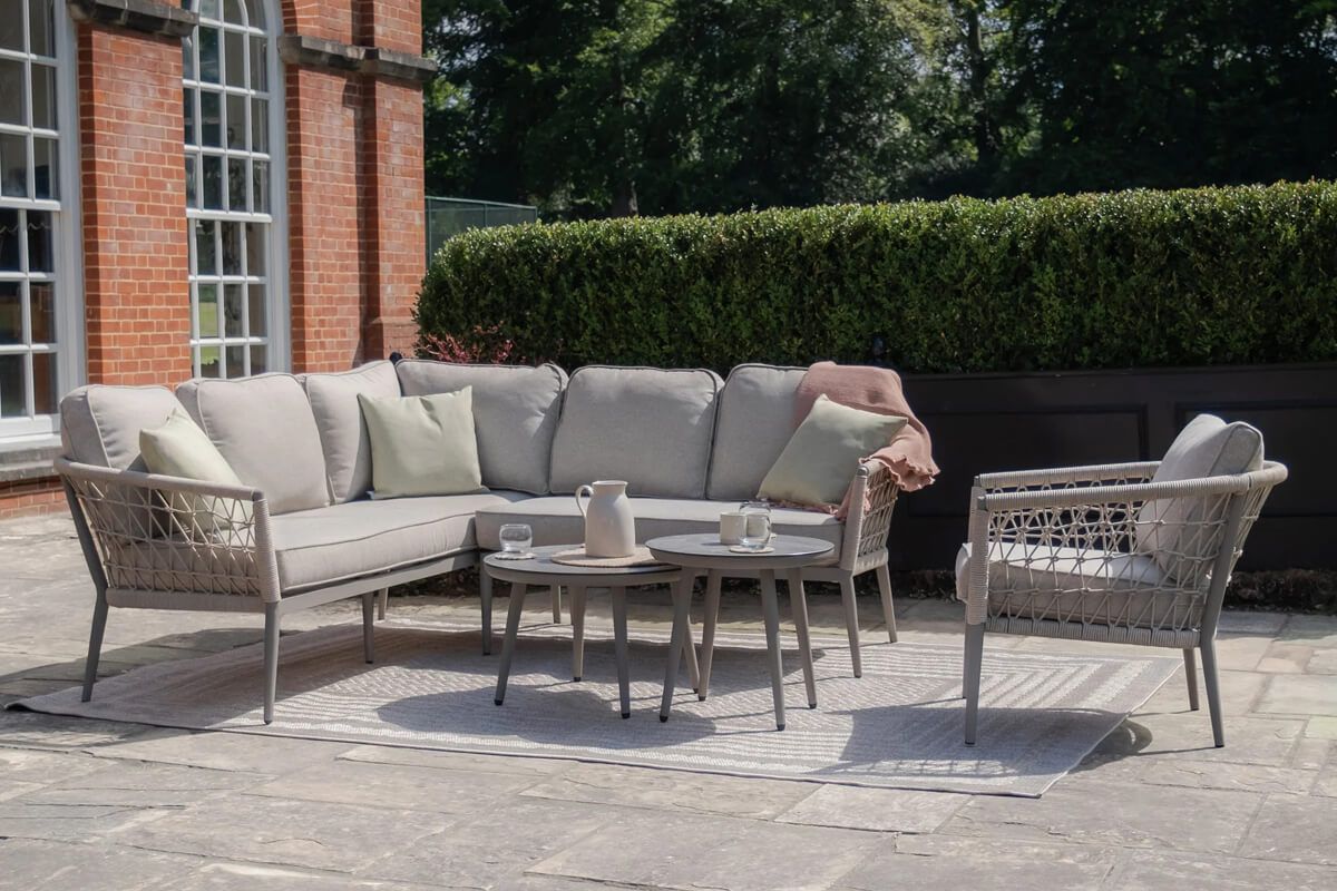 Bali Rathwood Rattan Furniture Grey Rattan Small Corner Garden