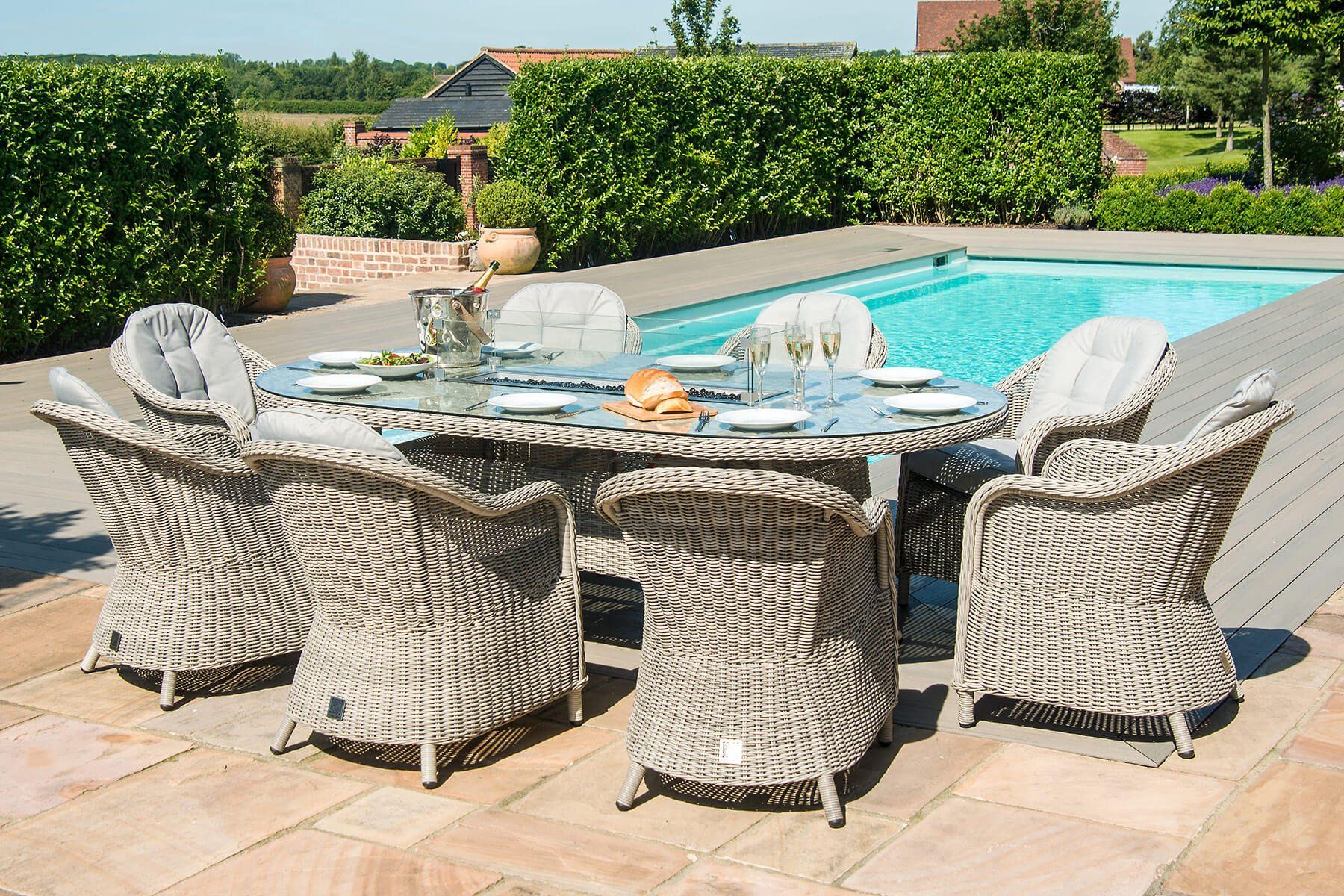 8 seater deals rattan table