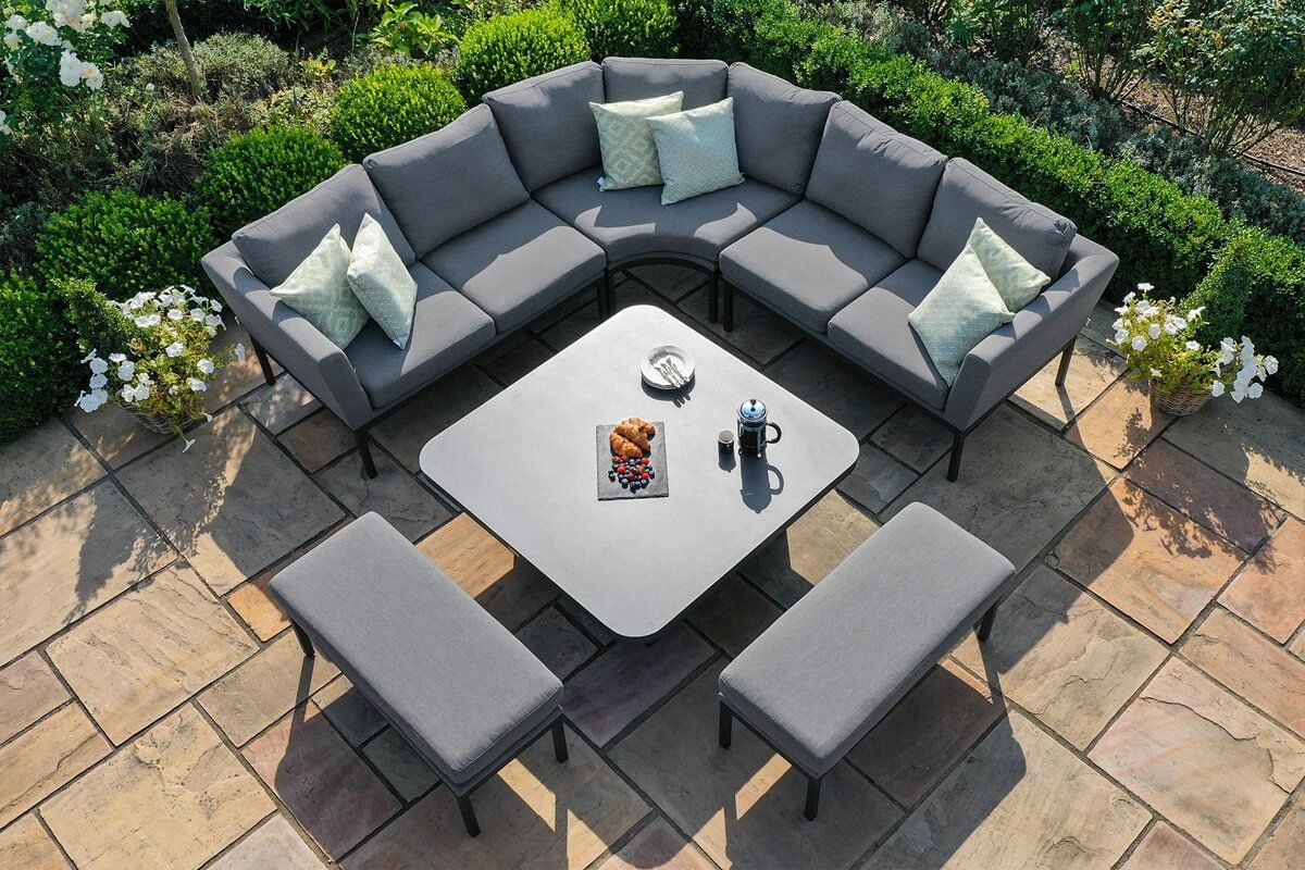 Pulse rectangular corner dining deals set with rising table
