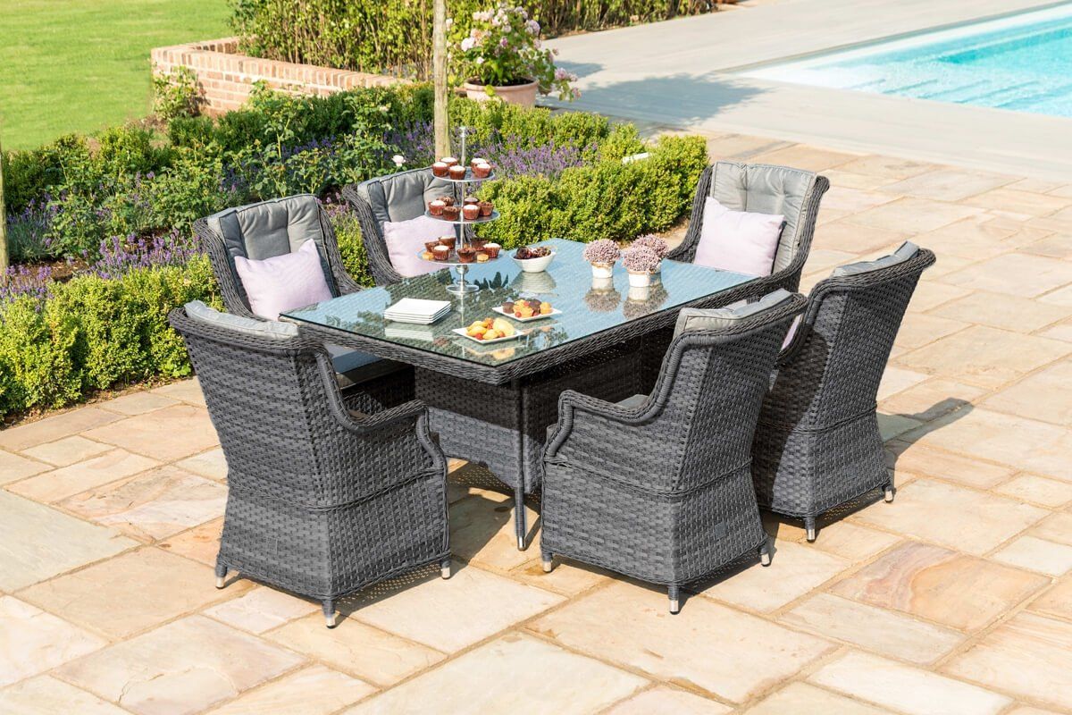 Rattan dining outlet set 6 seater