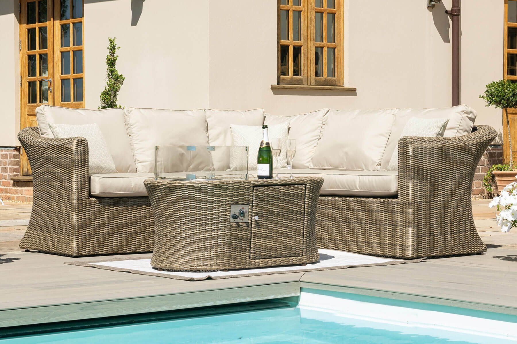 Rattan cube outlet fire pit