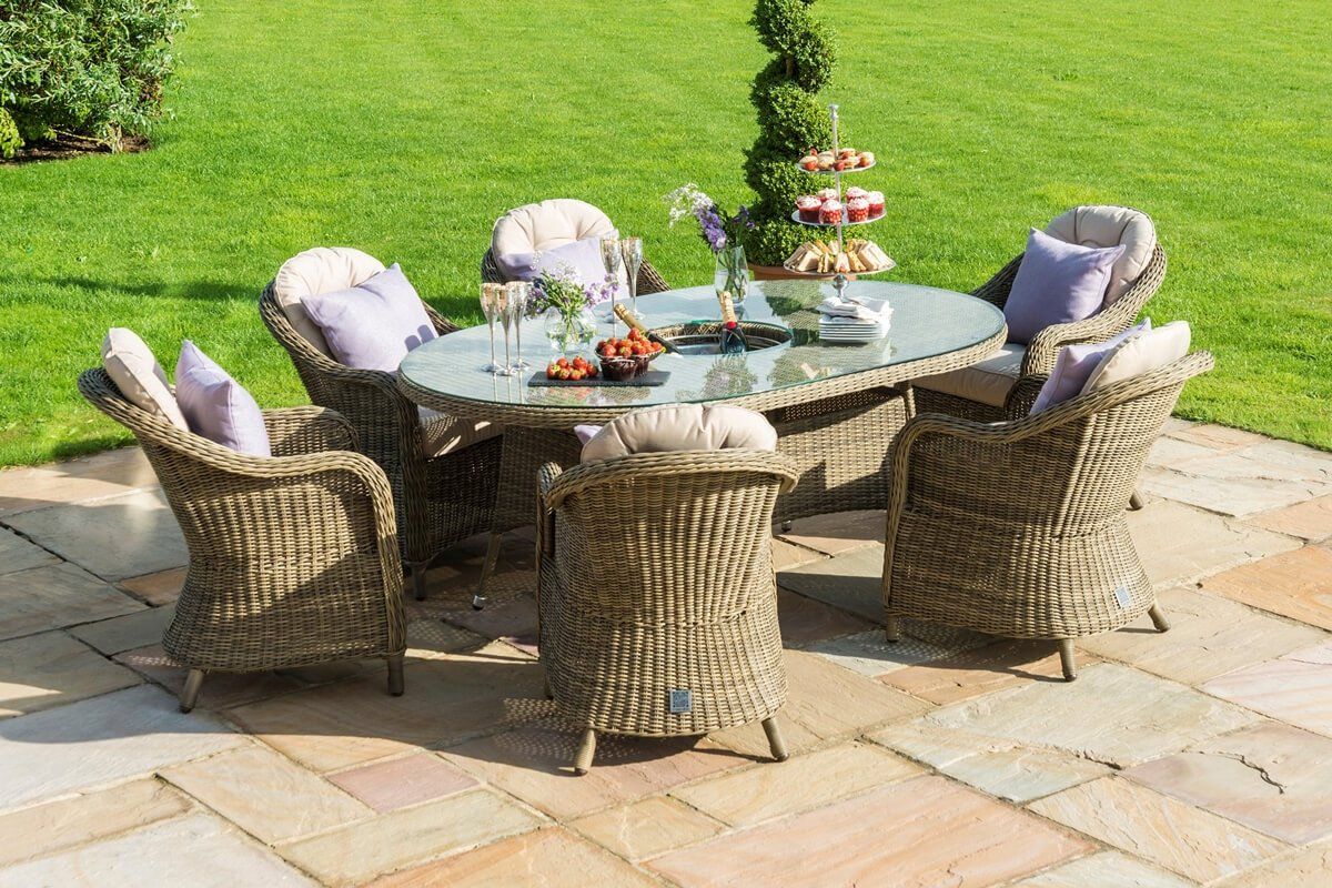 6 seater rattan deals outdoor dining set