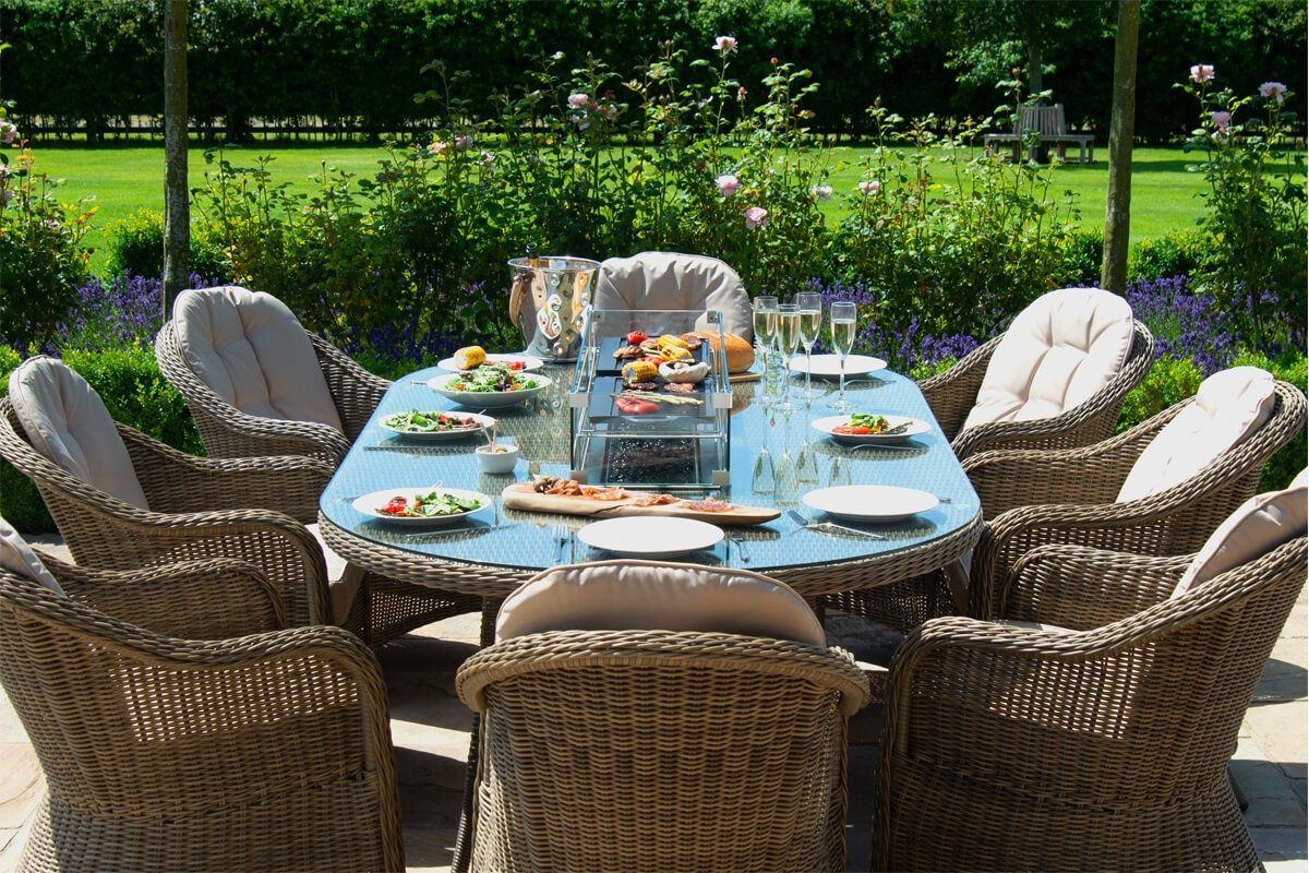 8 person online round patio table
