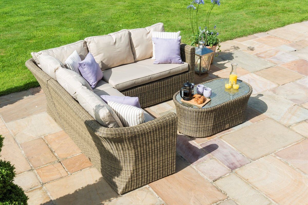Rattan mini corner sofa discount set