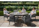Maze - Rope Weave Milan 6 Seat Oval Dining Set with Lazy Susan - Cool Linen