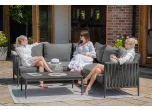Maze - Milan Rope Weave Small Corner Sofa Set with Rectangular Coffee Table - Charcoal