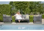 Maze - Rope Weave Milan 2 Seat Sofa Set With Ceramic glass top Coffee Table - Charcoal
