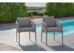 Maze - Milan Rope Weave Pair of Dining Chairs - Cool Linen