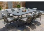 Maze - Monaco Rope Weave 8 Seat Rectangular Dining Set - Ivy Green
