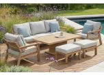 Maze - New York 3 Seat Aluminium Garden Sofa Set With Rising Table - White