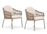 Maze - Pair of Sicily Open Rope Weave Garden Dining Chairs - Café