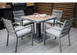 Maze - Vancouver 4 Seat Aluminium Square Dining Set - Dove Grey
