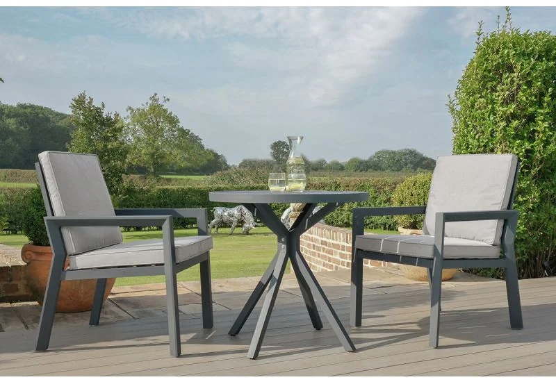 Maze New York 3 Piece Bistro Set Dove Grey Rattan Furniture Fairy