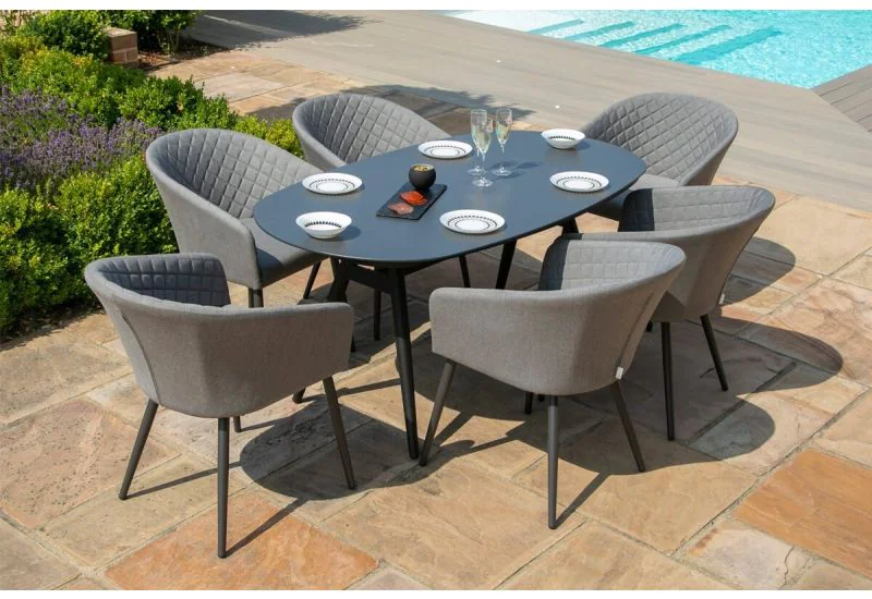 Oval outdoor dining online table for 6