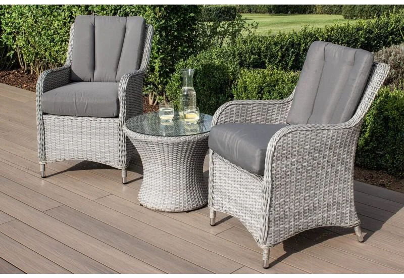 Grey cube shop rattan bistro set