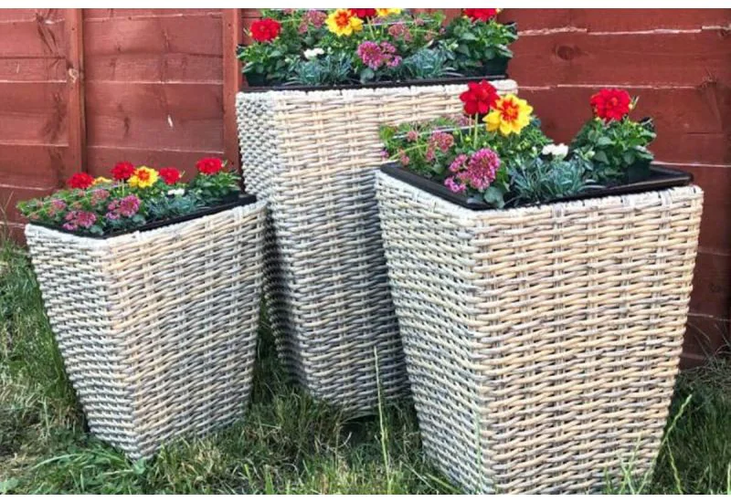 Maze Rattan Cotswolds Shaped Trio Planters Set Rattan Furniture Fairy