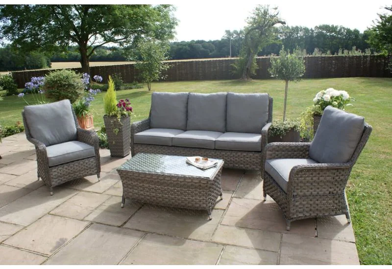 Maze Rattan Victoria 3 Seat Highback Sofa Set Rattan Furniture Fairy