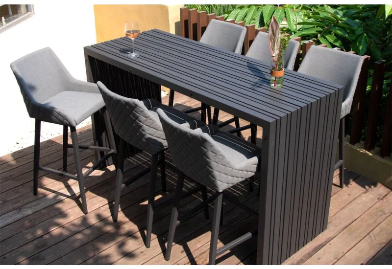 Outdoor patio sales bar and stools
