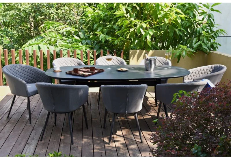 Maze Ambition Outoor Fabric 8 Seat Oval Garden Dining Set