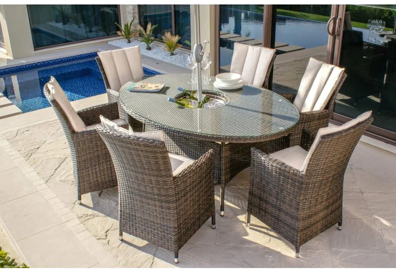 Rattan furniture with shop parasol